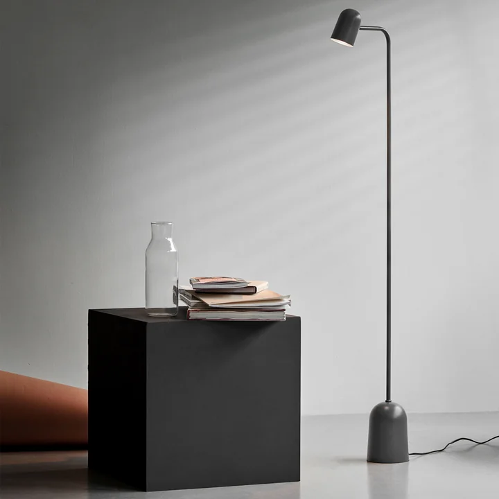 The dark grey Buddy floor lamp from Northern fits into any ambience