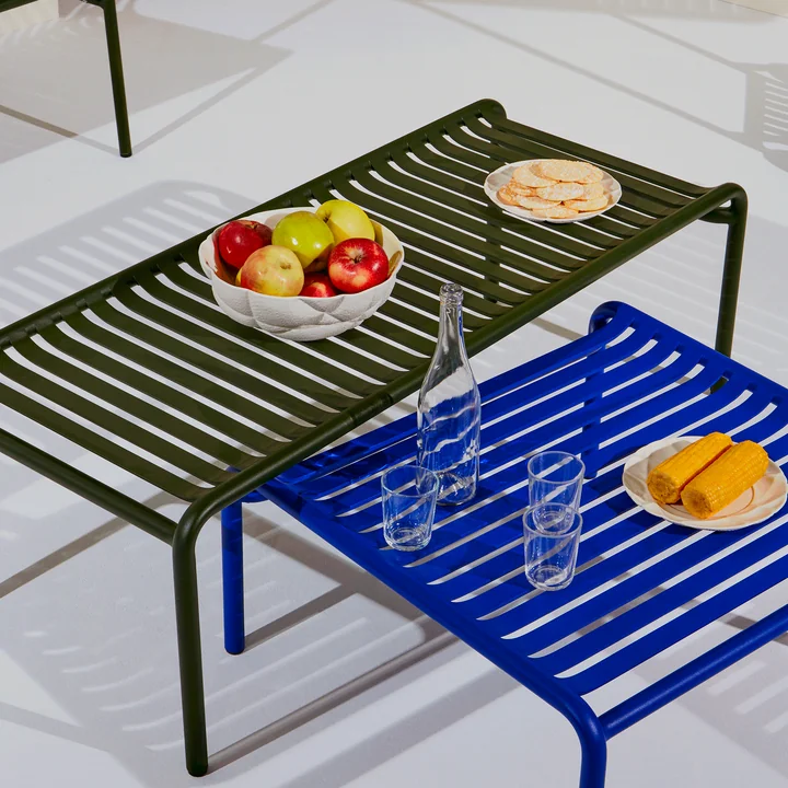 The Week-End coffee tables from Petite Friture with slatted structure