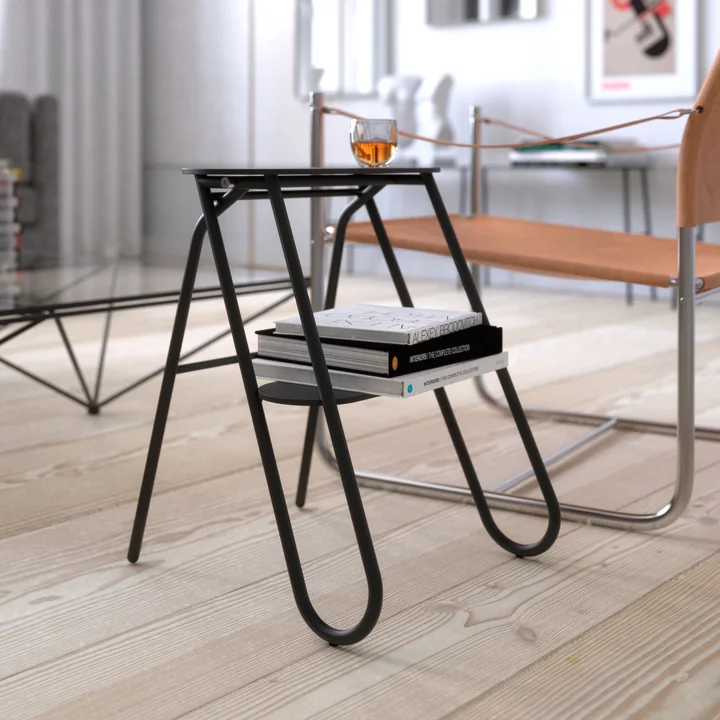 The Bukto step stool from Frost as a mini bookshelf