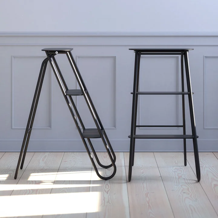 The slim Bukto step stool from Frost in side profile