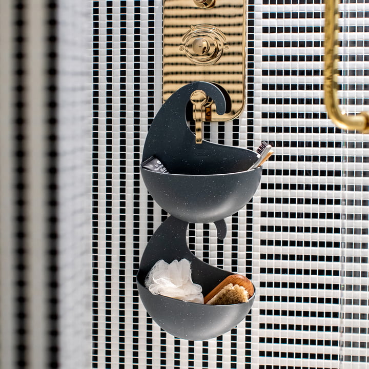 Surf M Bathroom silo (Recycled) from Koziol in nature grey