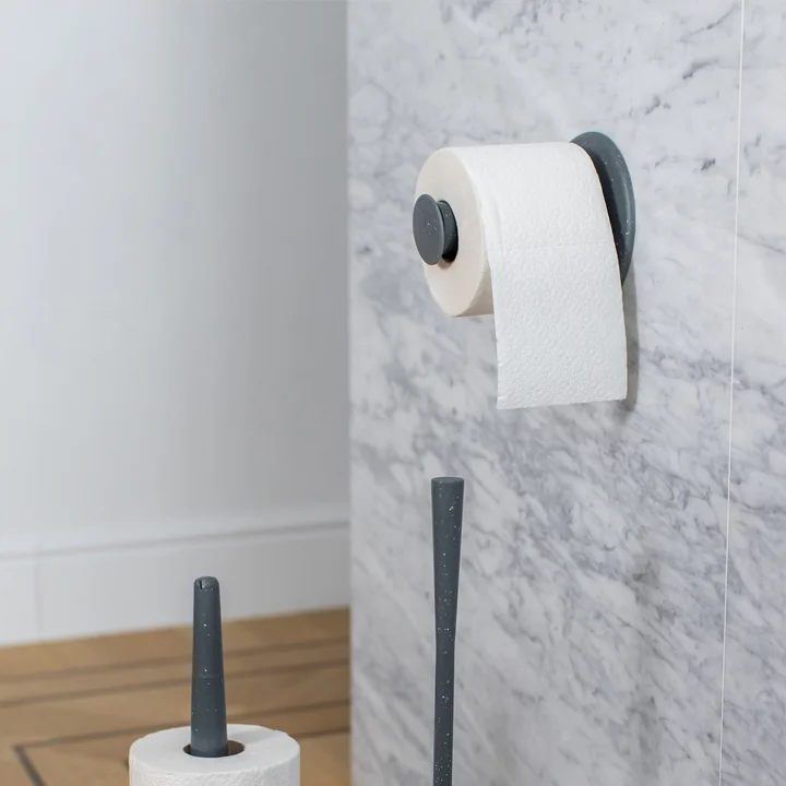 Plug'n Roll Toilet roll holder (recycled) from Koziol in nature grey