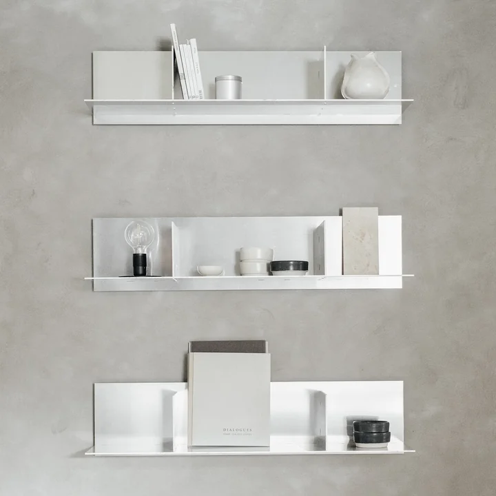 Rivet Typecase Aluminium wall shelf from Frama
