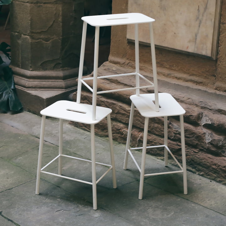 Adam Stool Mono H 50 cm from Frama in steel powder coated white