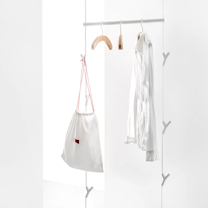 The Wardrope coat rack from Authentics with many accessories