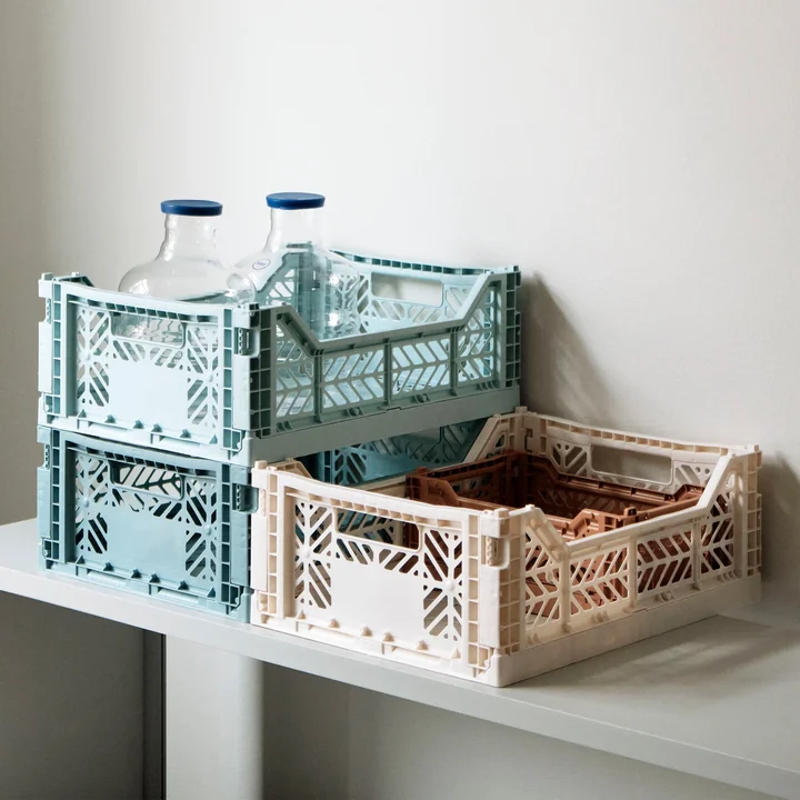 The color crate baskets from HAY as storage in the pantry