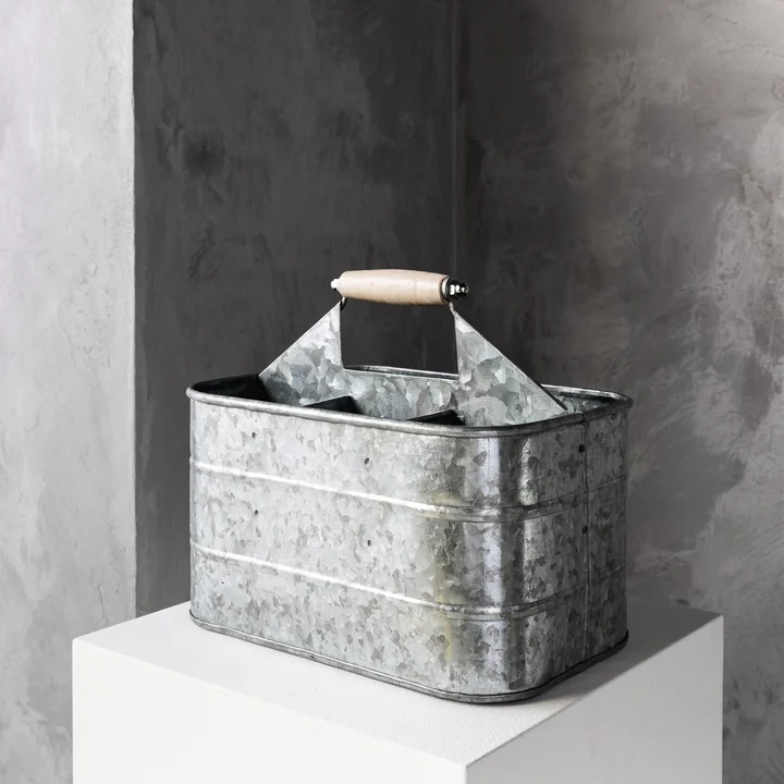 The rustic utensil container from Humdakin made of zinc