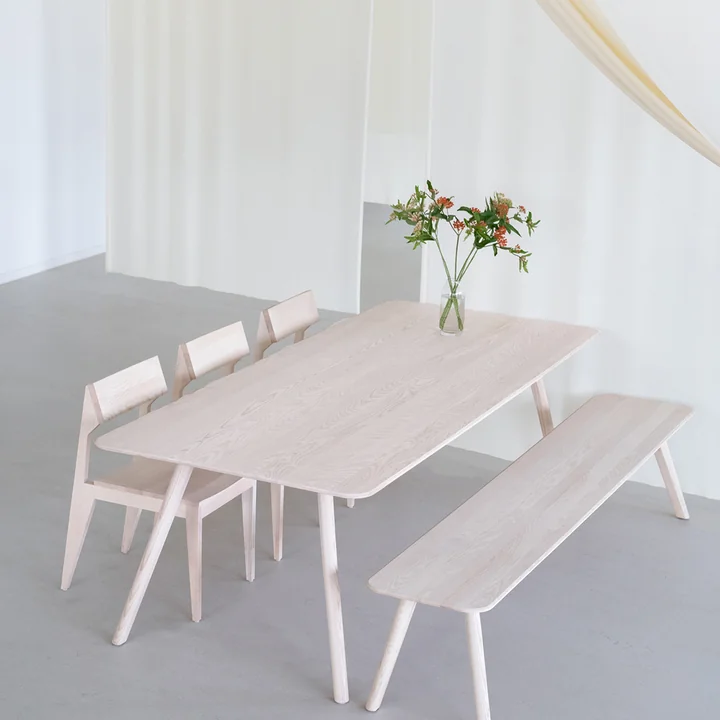 Solid wood slim bench