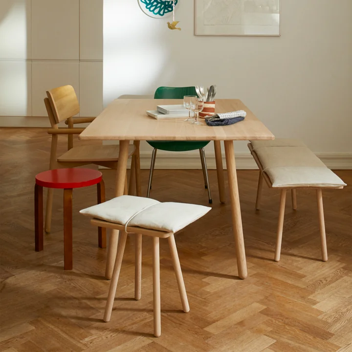 Georg Stool & Bench made of oak wood by Skagerak in color white