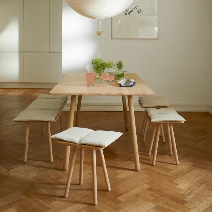 Georg Stool & Bench made of oak wood by Skagerak in color white