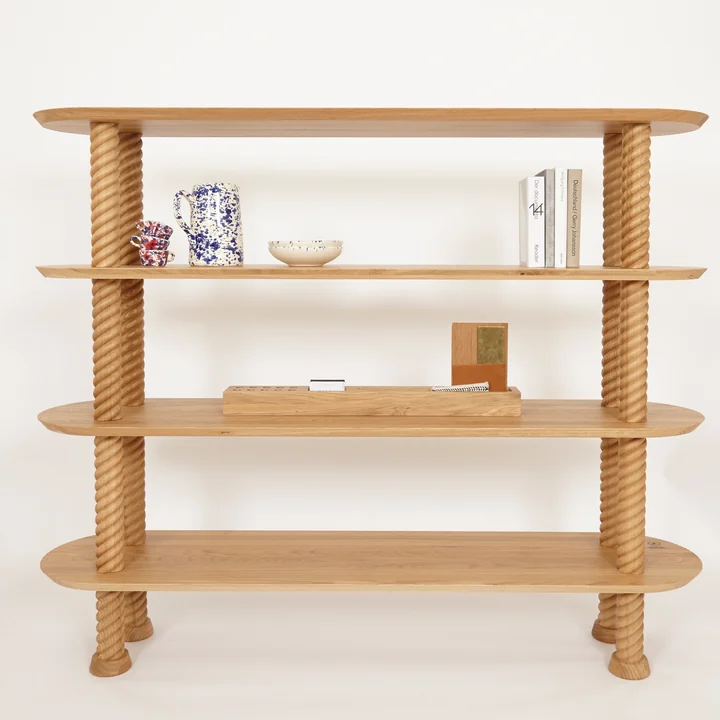 The Rope shelving system from The Hansen Family with base and two extensions