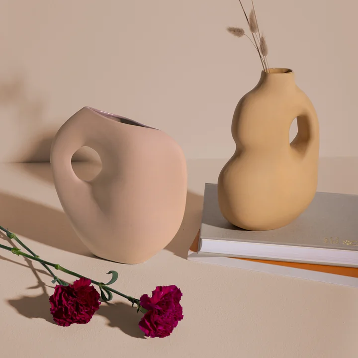 Ceramic vases with soft surface
