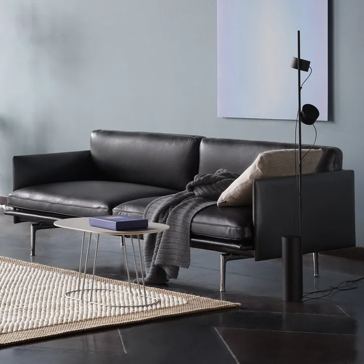 Outline 3-seater sofa from Muuto in black Refine Leather
