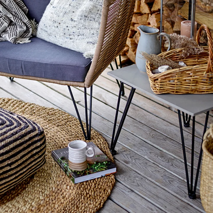 Mundo Coffee table from Mundo in concrete grey / black