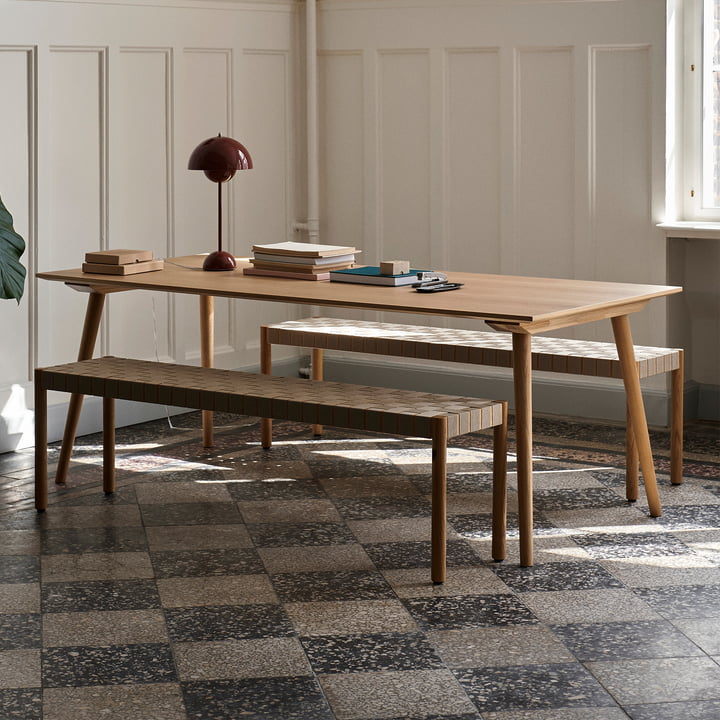 Wooden bench for the dining table