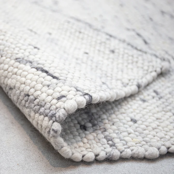 Felt ball rug Pebble from Collection in beige mottled