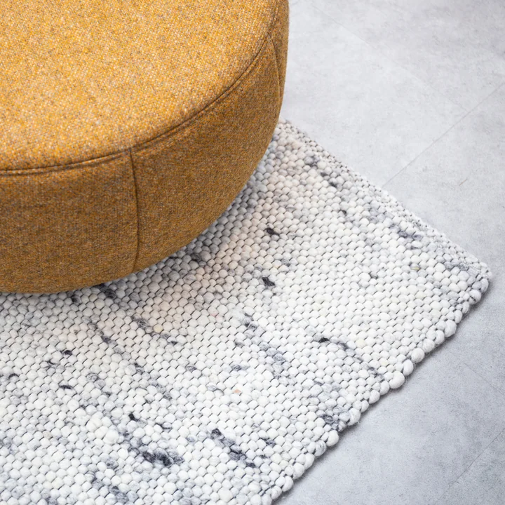 Felt ball rug Pebble from Collection in beige mottled