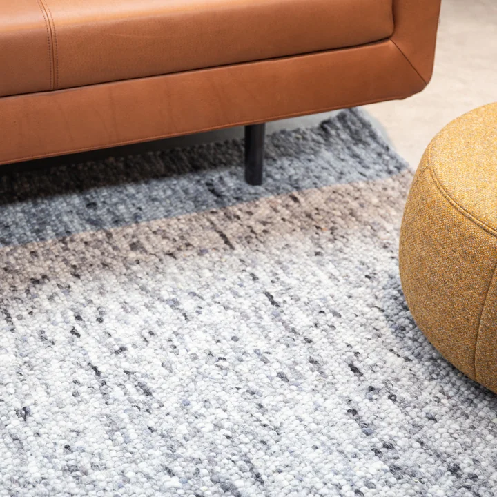 Felt ball rug Pebble from Collection in mottled grey