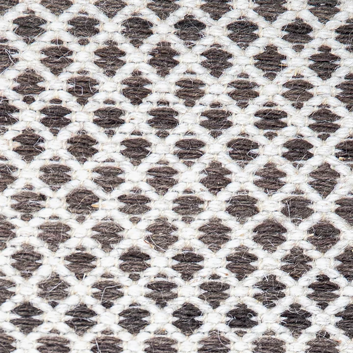 Kelim Reversible rug, diamond pattern from the Collection in dark gray / offwhite