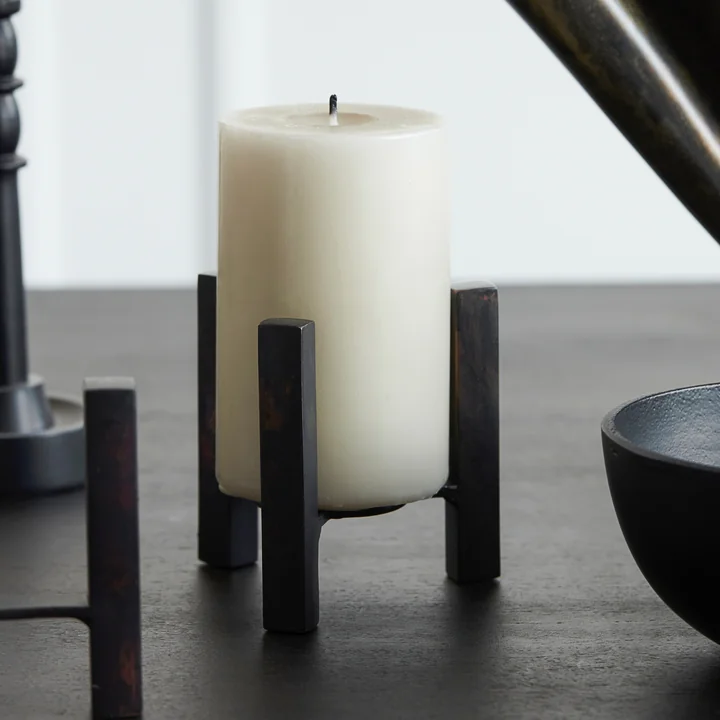 Bejo Candleholder for pillar candles from House Doctor in the colour antique brown