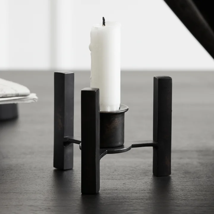 Bejo Candleholder for stick candles from House Doctor in the colour antique brown