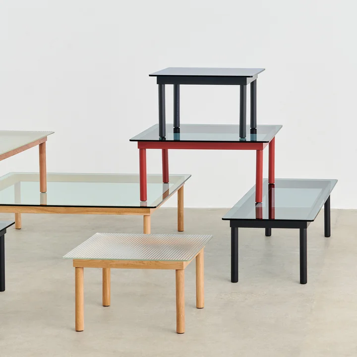 Kofi Coffee table with glass top by HAY