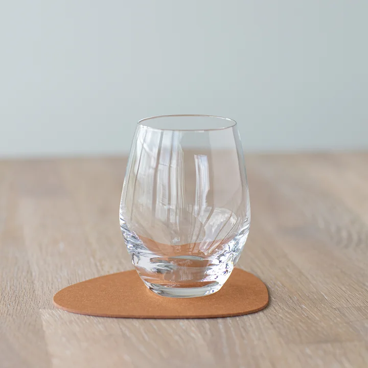 Timeless glass coaster made from recycled leather