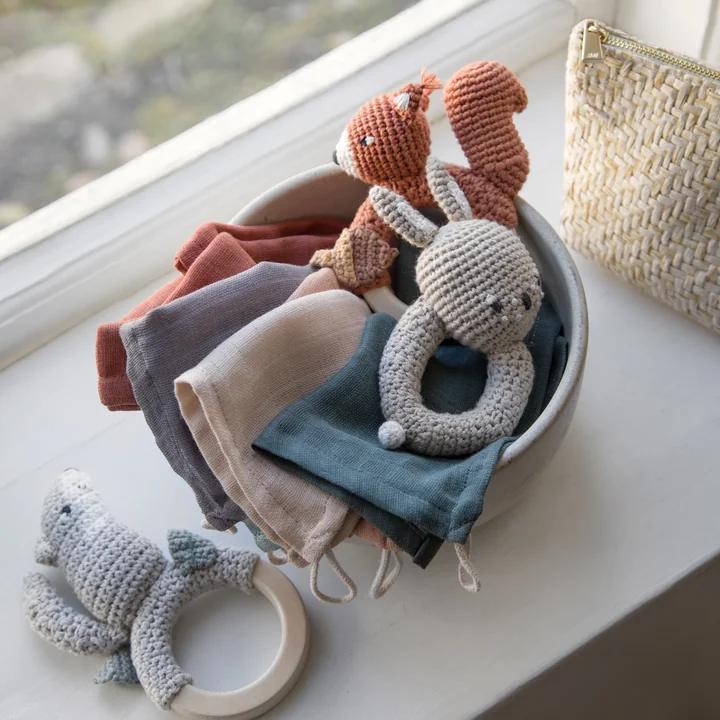 Crochet rattle from Sebra in different variants