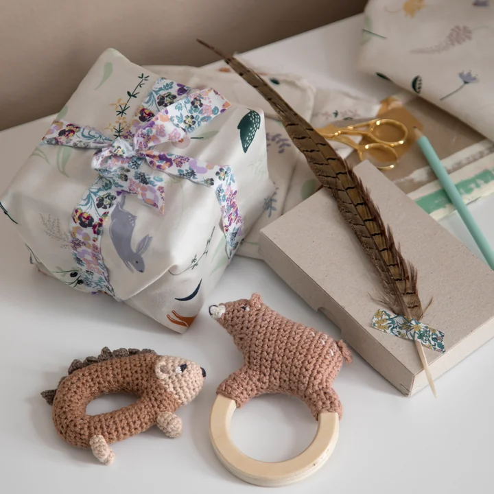 Crochet rattle hedgehog and bear from Sebra