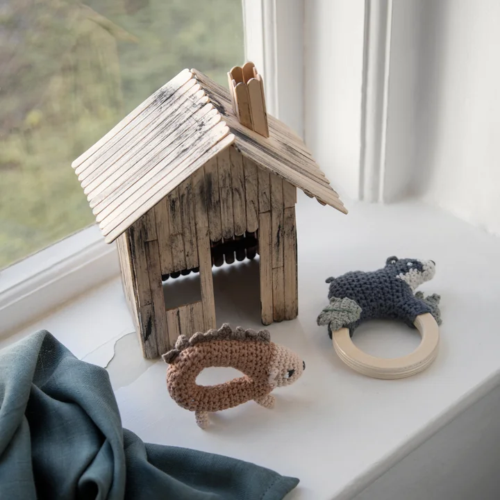 Crochet rattle hedgehog and whale from Sebra