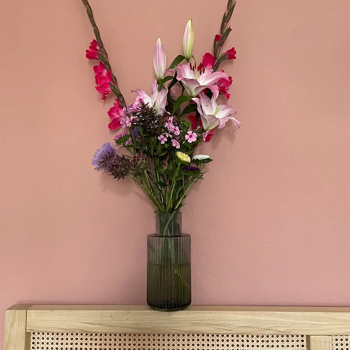 Ripple Vase from Collection with flower decoration