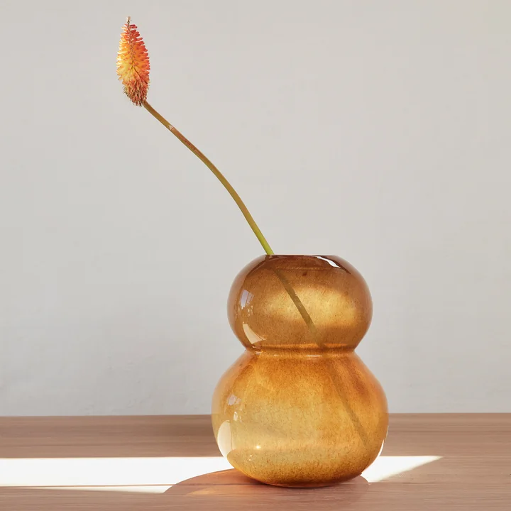 Lasi Vase Large, H 30 cm from OYOY in amber