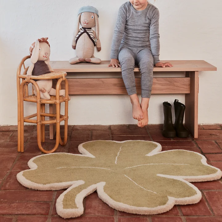 Lucky Clover children's rug and Kotai bench from OYOY