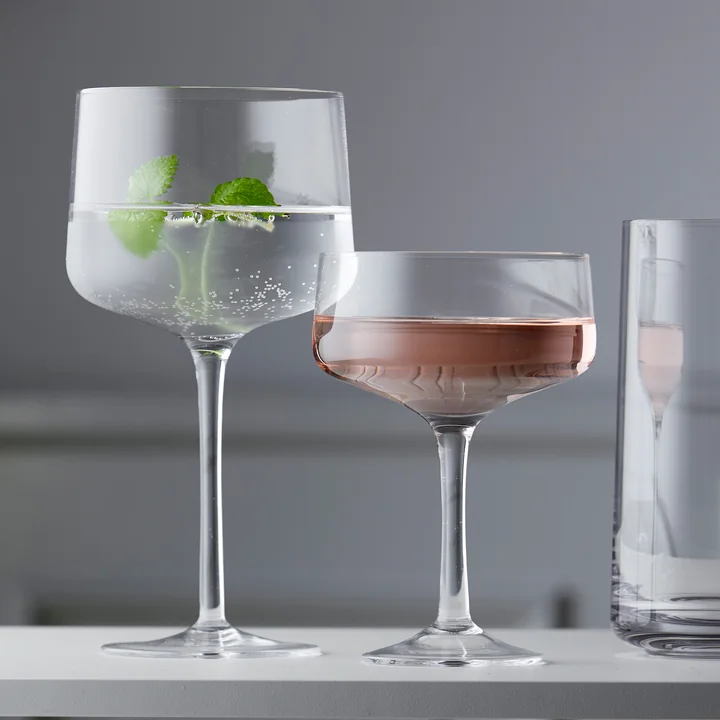 Rocks Copa gin and tonic glass and Rocks Coupe cocktail glass by Zone Denmark