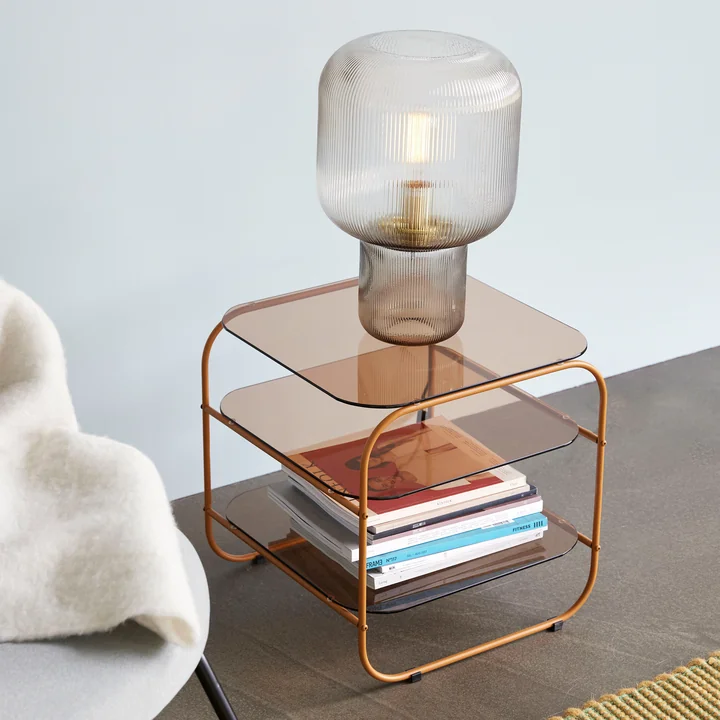 Timeless glass and metal side table