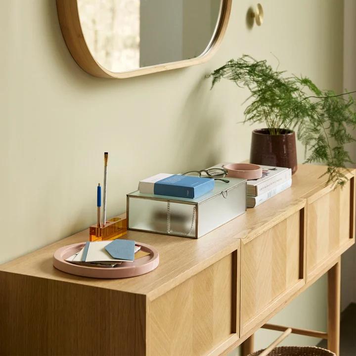 Stylish console table with decoration