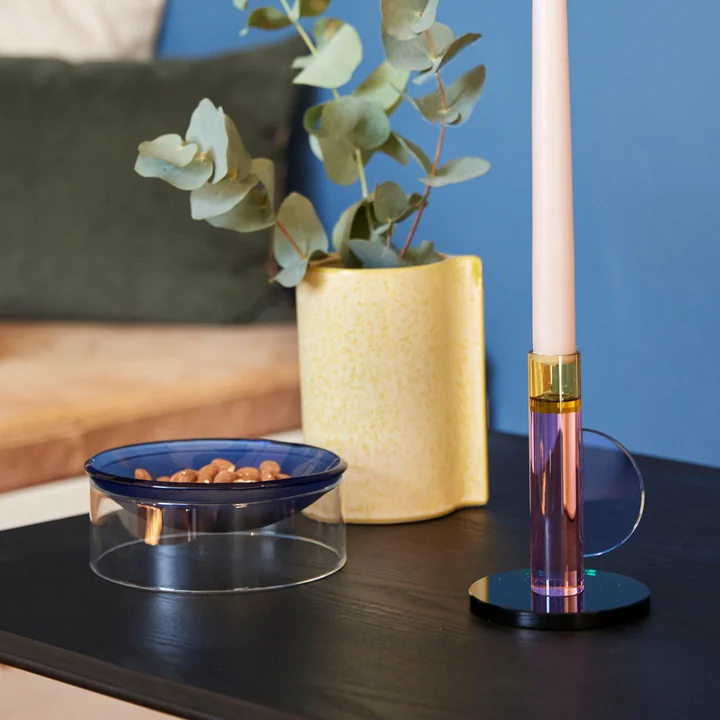 Timeless crystal glass candle holder