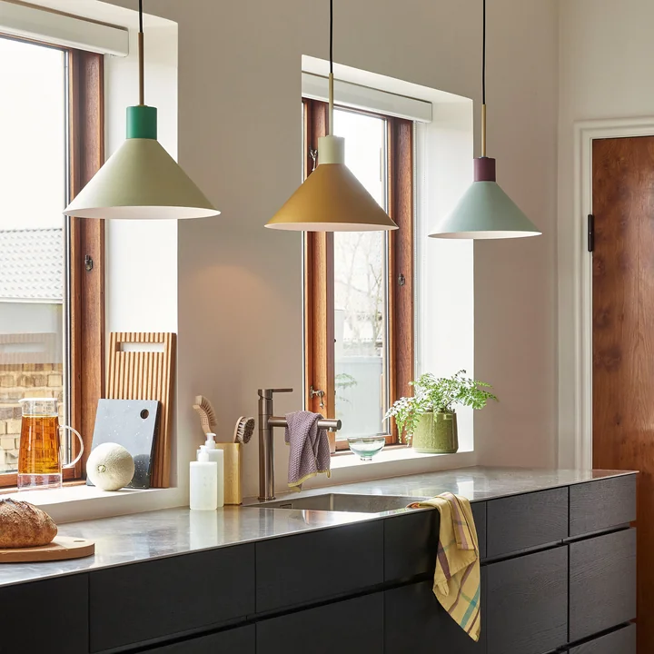 Metal pendant lights from Hübsch Interior