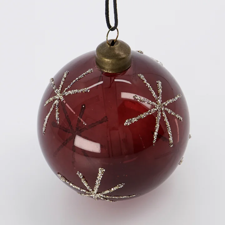 Glas Star Christmas tree ball from House Doctor in color bordeaux