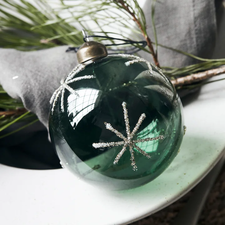 Glas Star Christmas tree ball from House Doctor in color green