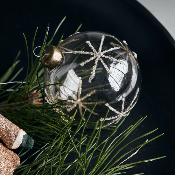 Glas Star Christmas tree ball from House Doctor in the version clear / silver