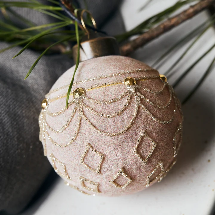 Velour Christmas tree ball from House Doctor in the color sand