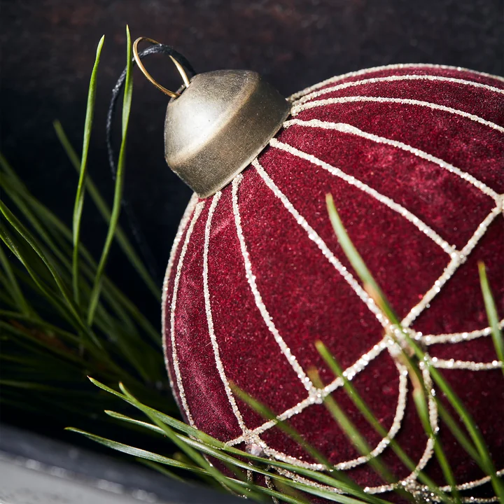 Velour Christmas tree ball from House Doctor in the colour red-brown