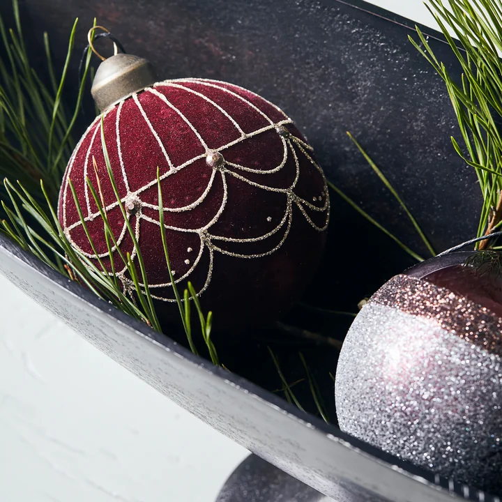 Velour Christmas tree ball from House Doctor in the colour red-brown