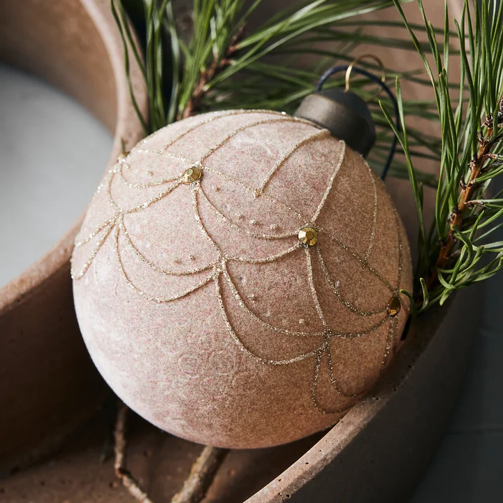 Velour Christmas tree ball from House Doctor in the color sand