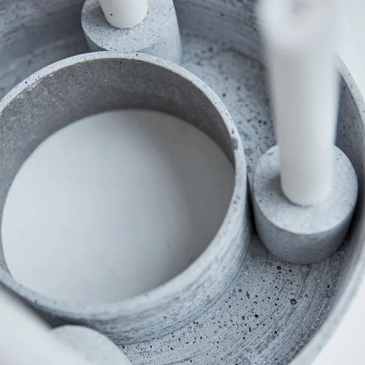 The Ring Candle holder for stick candles from House Doctor in color concrete gray