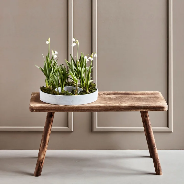 The Ring Candle holder for block candles from House Doctor in color concrete gray