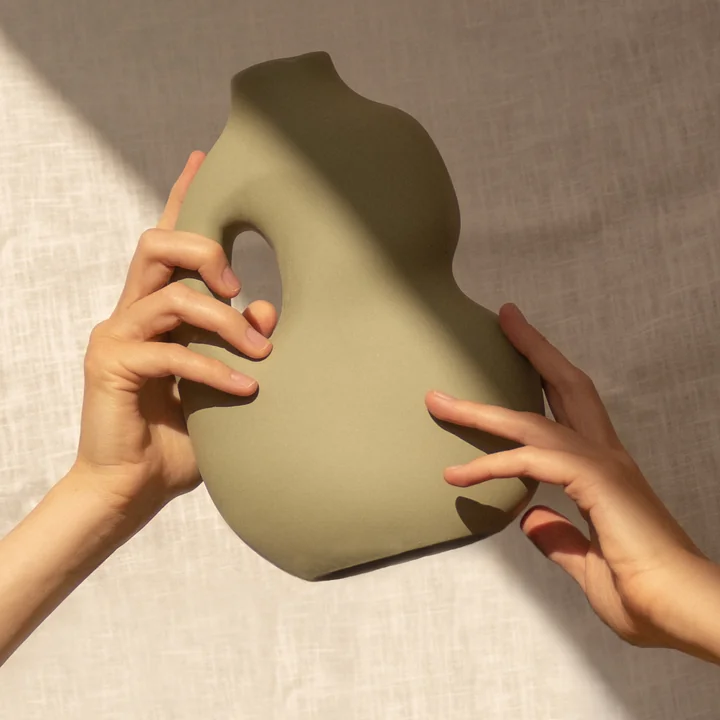 Aura Vase II from Schneid in sage