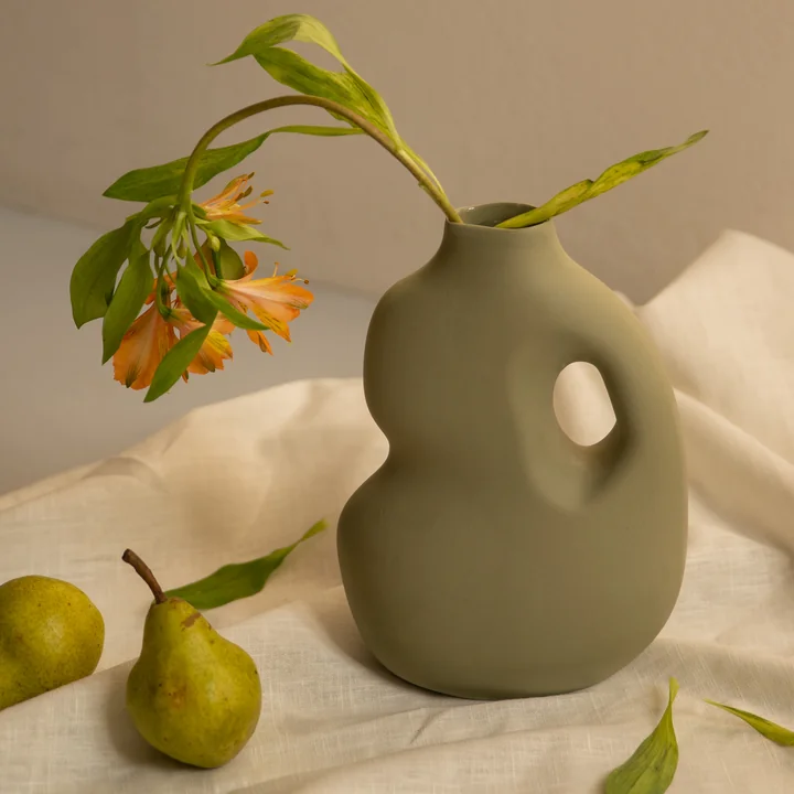 Aura Vase II from Schneid in sage