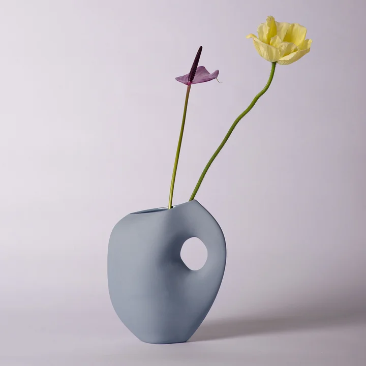 Aura Vase I from Schneid in powder blue